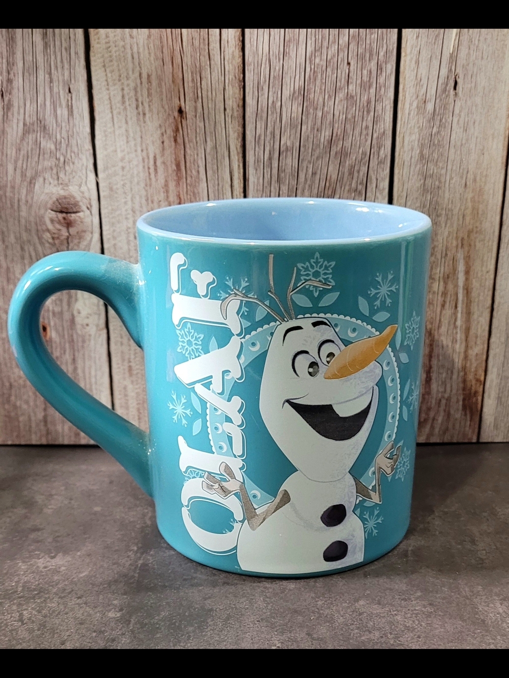 Disney Turquoise Ceramic Mug with Olaf Graphic